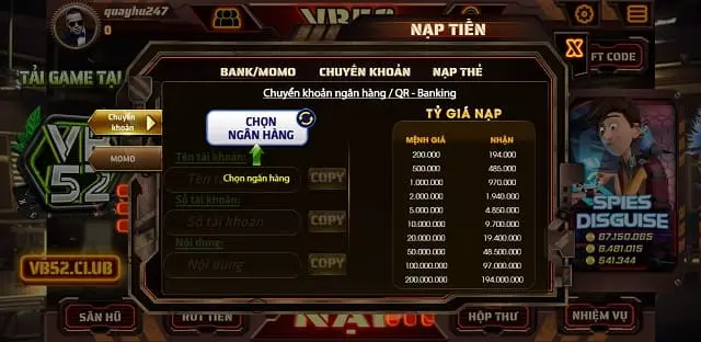 Hướng dẫn nạp tiền trực tuyến Bwin - Bwin